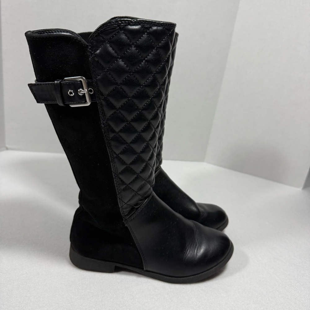 Olive & Edie Girls’ Black Tall Quilted Boots Youth Size 3